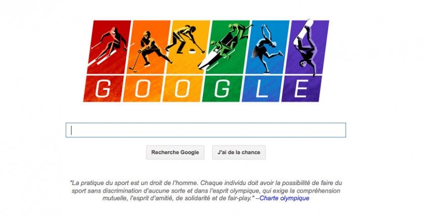 Google Doodle - Sotchi 2014 - Allusion lois anti-gay Russie
