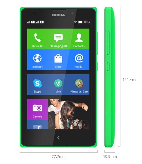 Nokia XL Dimensions