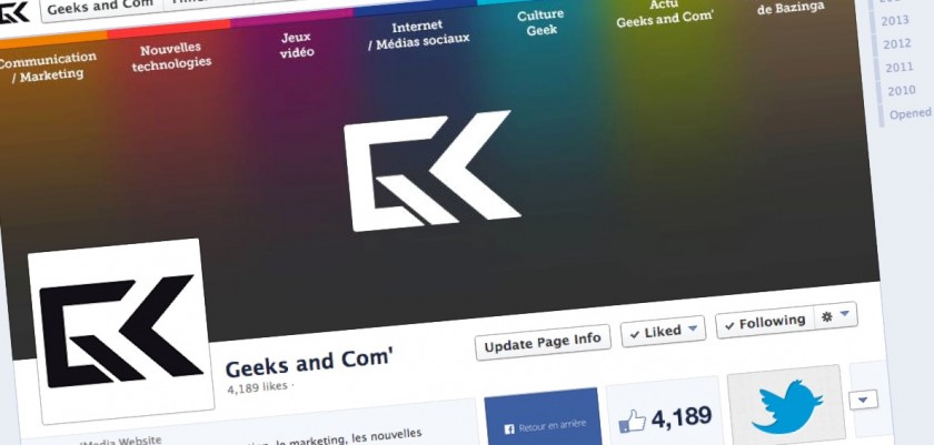 Page Facebook Geeks and Com - Fevrier 2014
