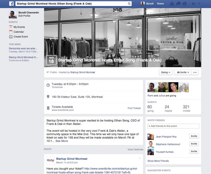 Nouveau design événement Facebook - Mars 2014