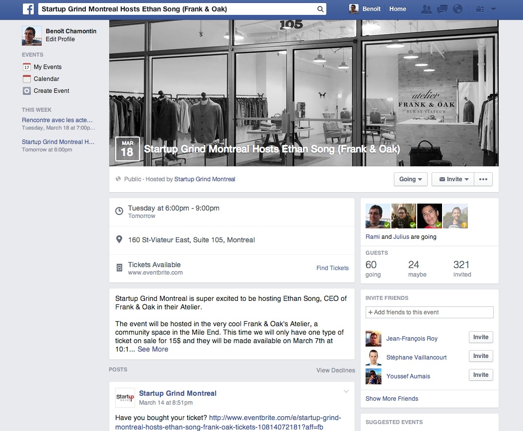 Facebook déploie un nouveau design pour les pages "événement" Geeks