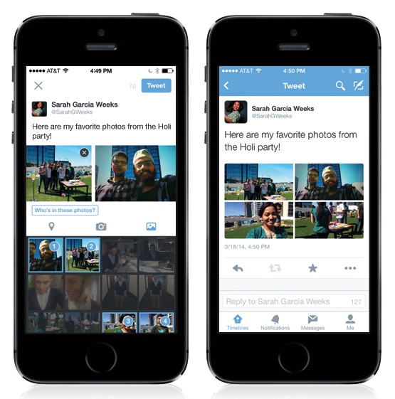 Twitter - partager 4 photos dans un tweet