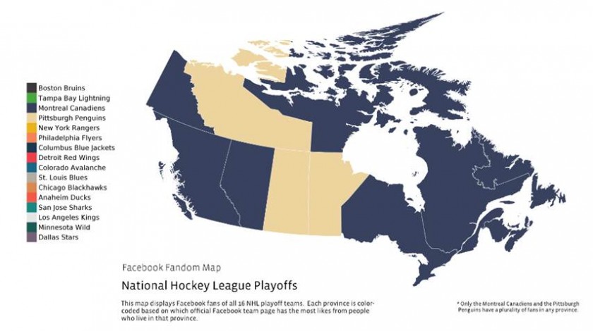 Carte partisans Facebook Canada series eliminatoires de la coupe Stanley 2014