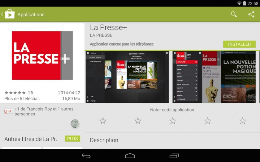 La Presse+ Tablette Android - Google Play Store