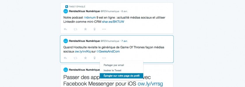 Nouveau profil Twitter 2014 - Tweets epingles - Pinned Tweet
