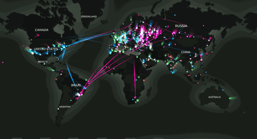 cyber warfare real time map - Kasperky cartographie la cyberguerre en temps reel