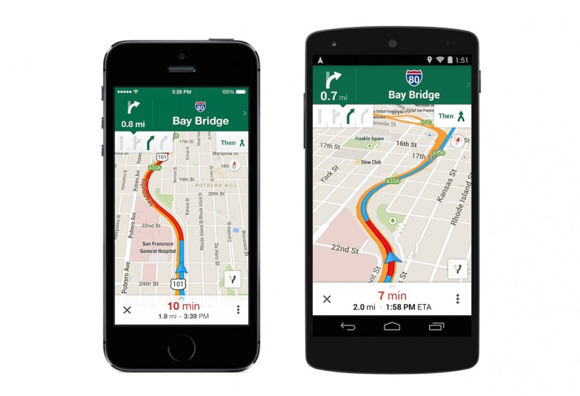 Google Maps - Navigation avec voie de sortie