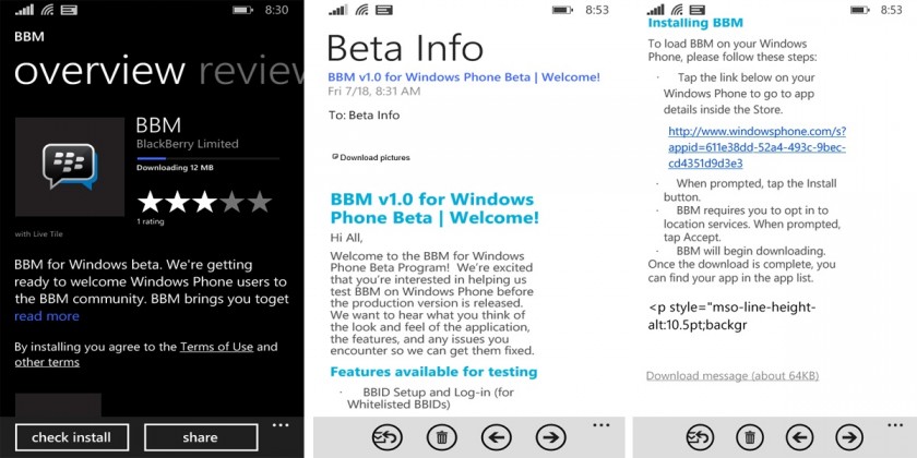 BBM Beta - BlackBerry Messenger Windows Phone