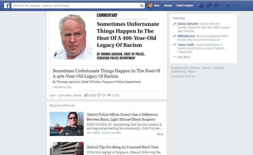 Facebook - Tag Satire - Faux articles