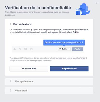 Facebook - outil Verification confidentialite 2
