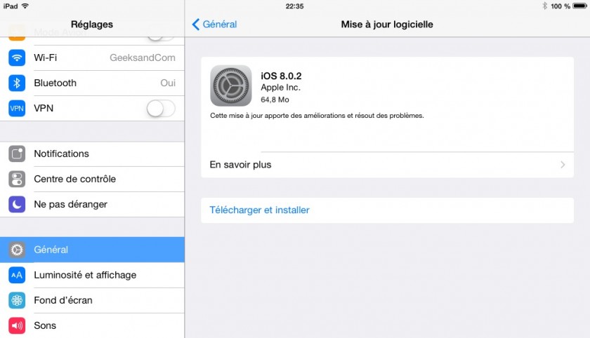 Mise a jour iOS 8-02 - Apple