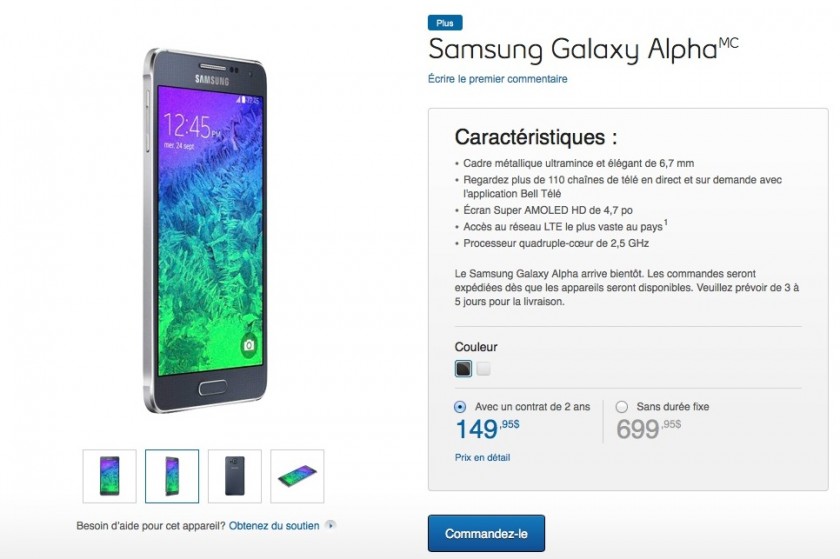 Samsung Galaxy Alpha - Bell Canada