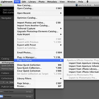Plugin import Aperture iPhoto - Adobe Lightroom