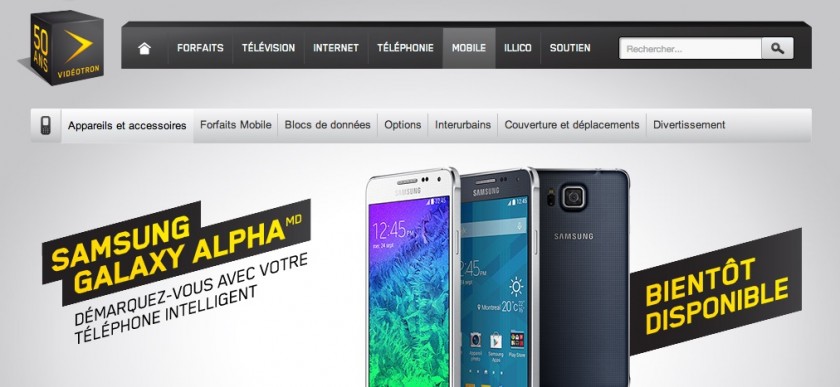 Videotron - Samsung Galaxy Alpha - Coming Soon