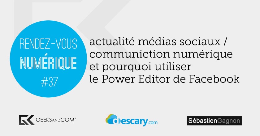Rendez-Vous Numerique 37 - Podcast Medias Sociaux - 27 novembre 2014