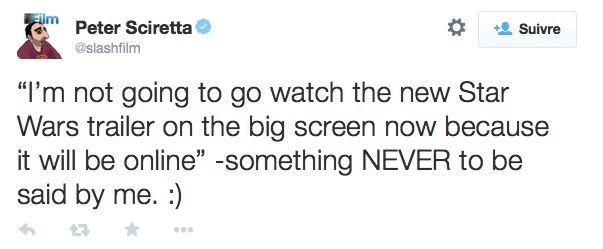 Star Wars - The Force Awakens - Tweet bande-annonce 1