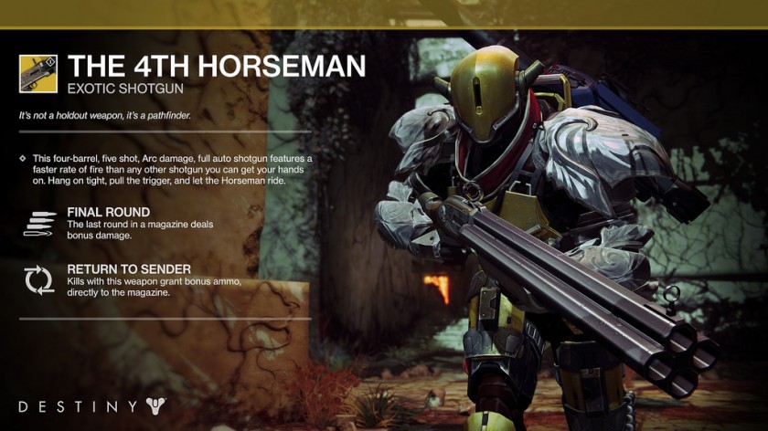 Destiny Tenebres Souterraines - 1er DLC - The 4th Horseman Shotgun