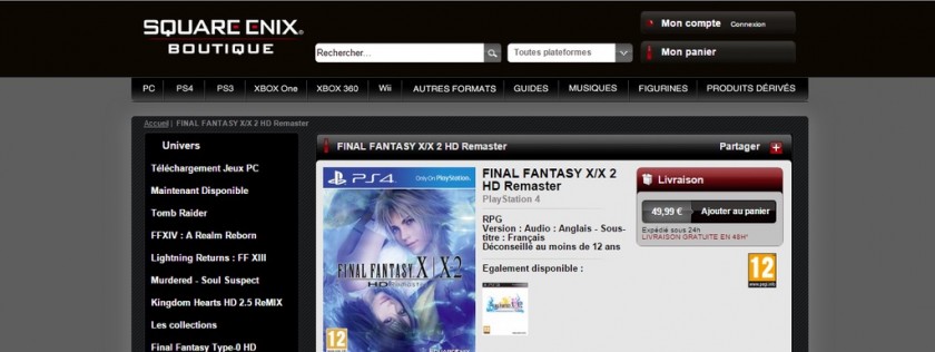 Final Fantasy X X2 HD - Boutique Square Enix