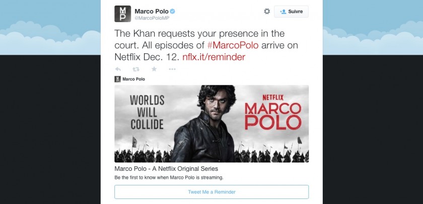 Netflix Marco Polo - Twitter - Bouton de rappel
