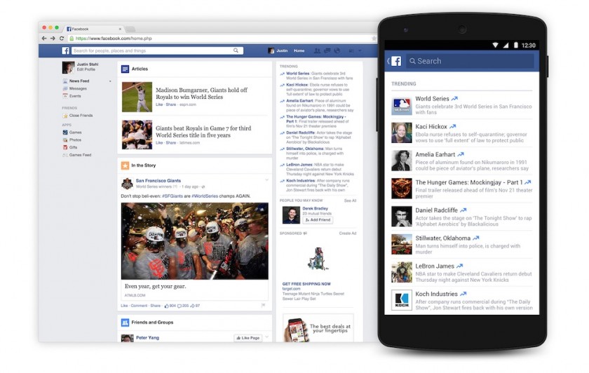 Tendances Facebook Trending - Application Mobile et Web