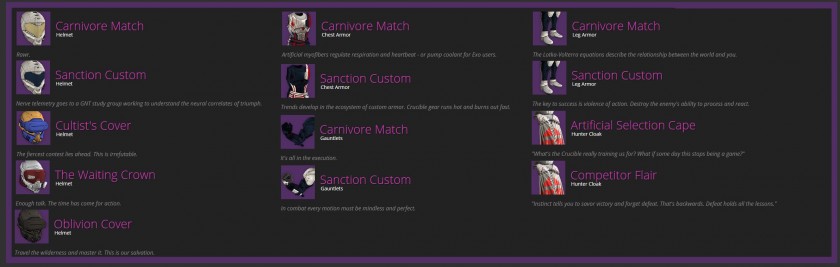 Equipements légendaires pour Chasseurs