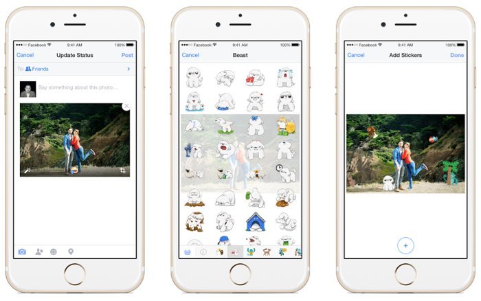 Facebook - Autocollants Photos - Application mobile