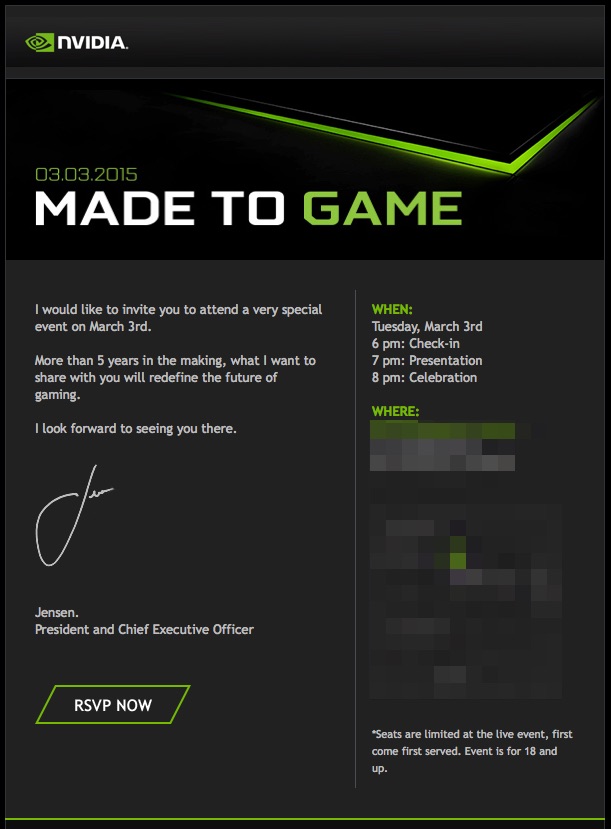 nvidia gaming event - MWC 2015