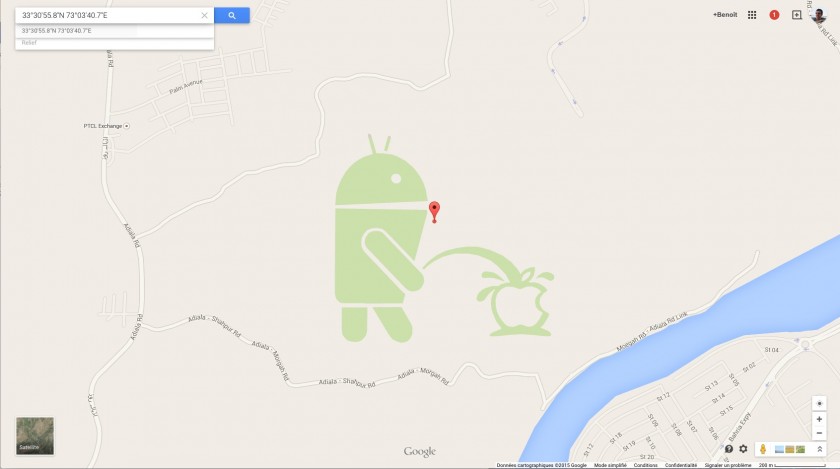 Android Bugdroid Apple - Google Maps