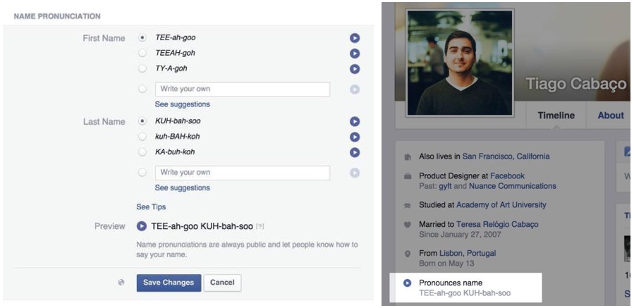 Facebook - Prononciation des noms - Geeks and Com