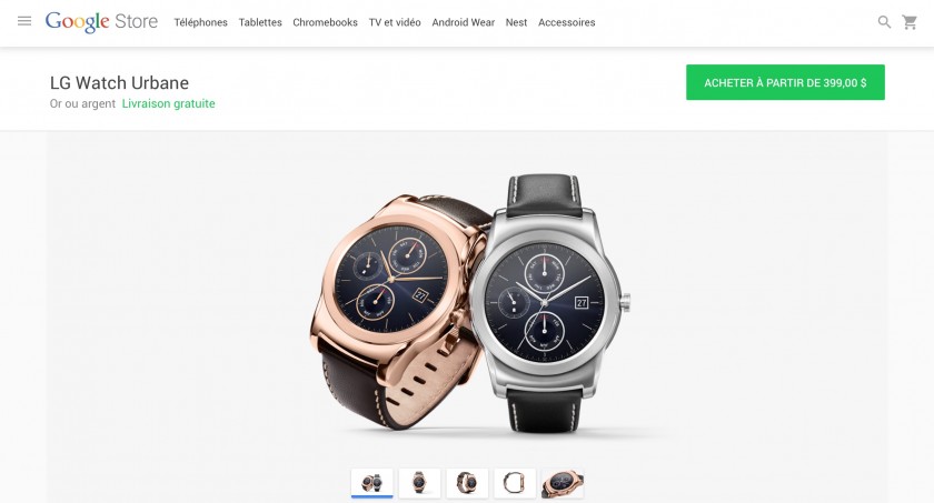 LG Watch Urbane Google Store Canada Android Wear