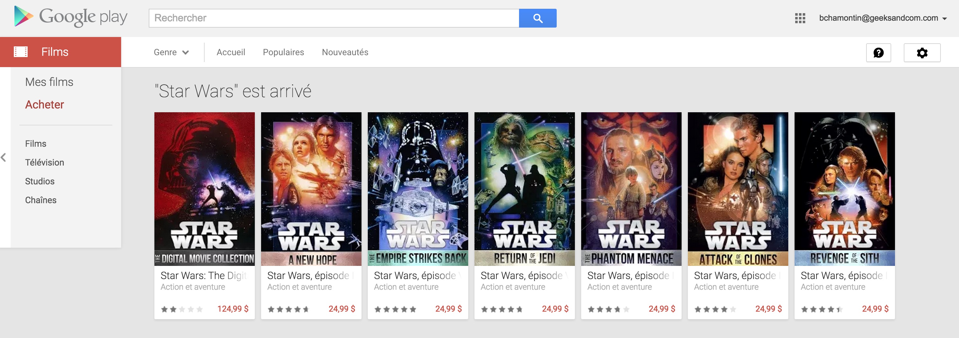 Star Wars Digital Movie Collection Google Play