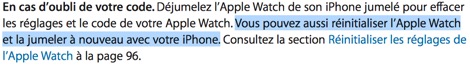 Apple Watch - Reinitialisation