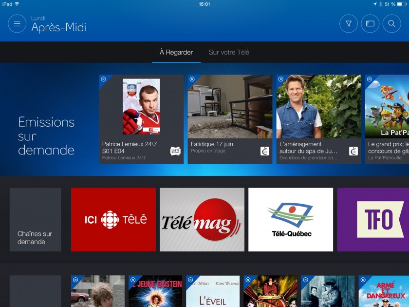Application Bell Tele Fibe - Mai 2015 - iOS Android