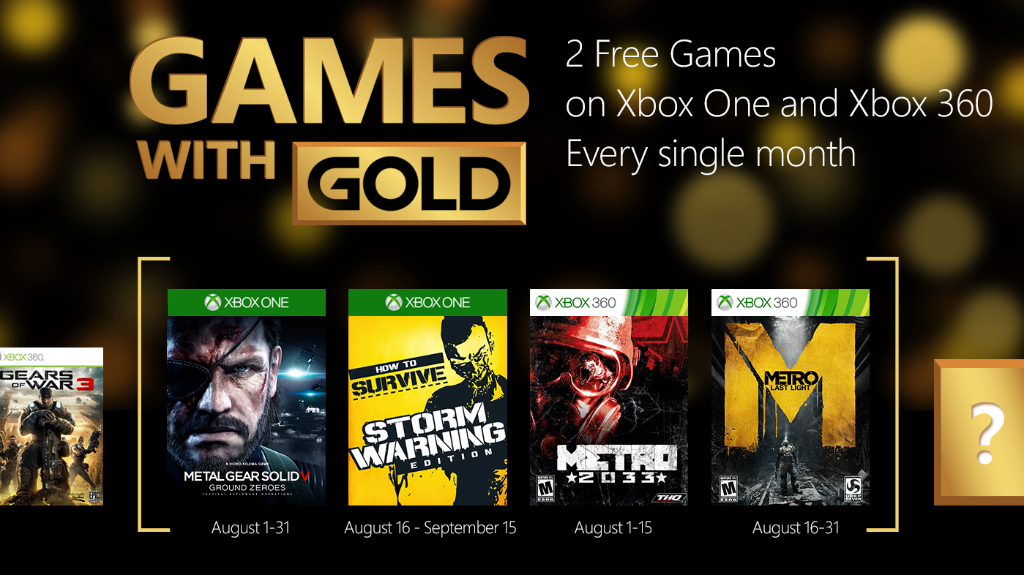 Games with Gold Aout xbox
