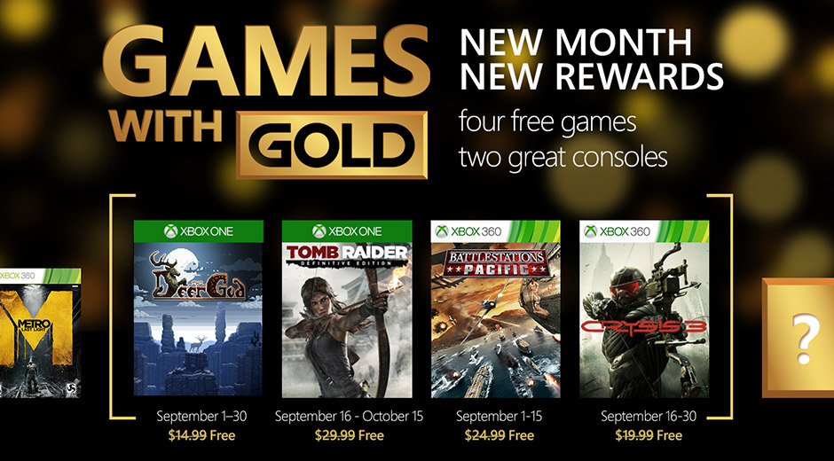 Games with Gold Septembre xbox