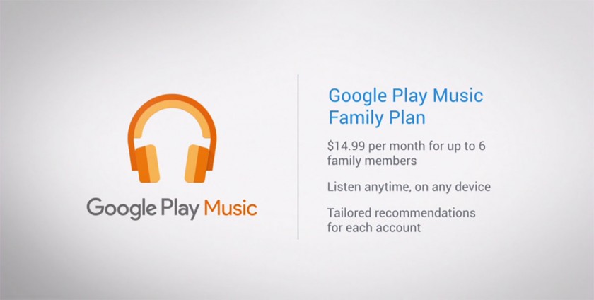 Google Play Music Family Plan