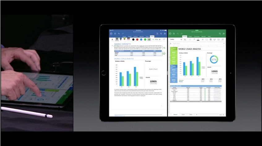 Multitache Microsoft Office - iPad Pro Apple