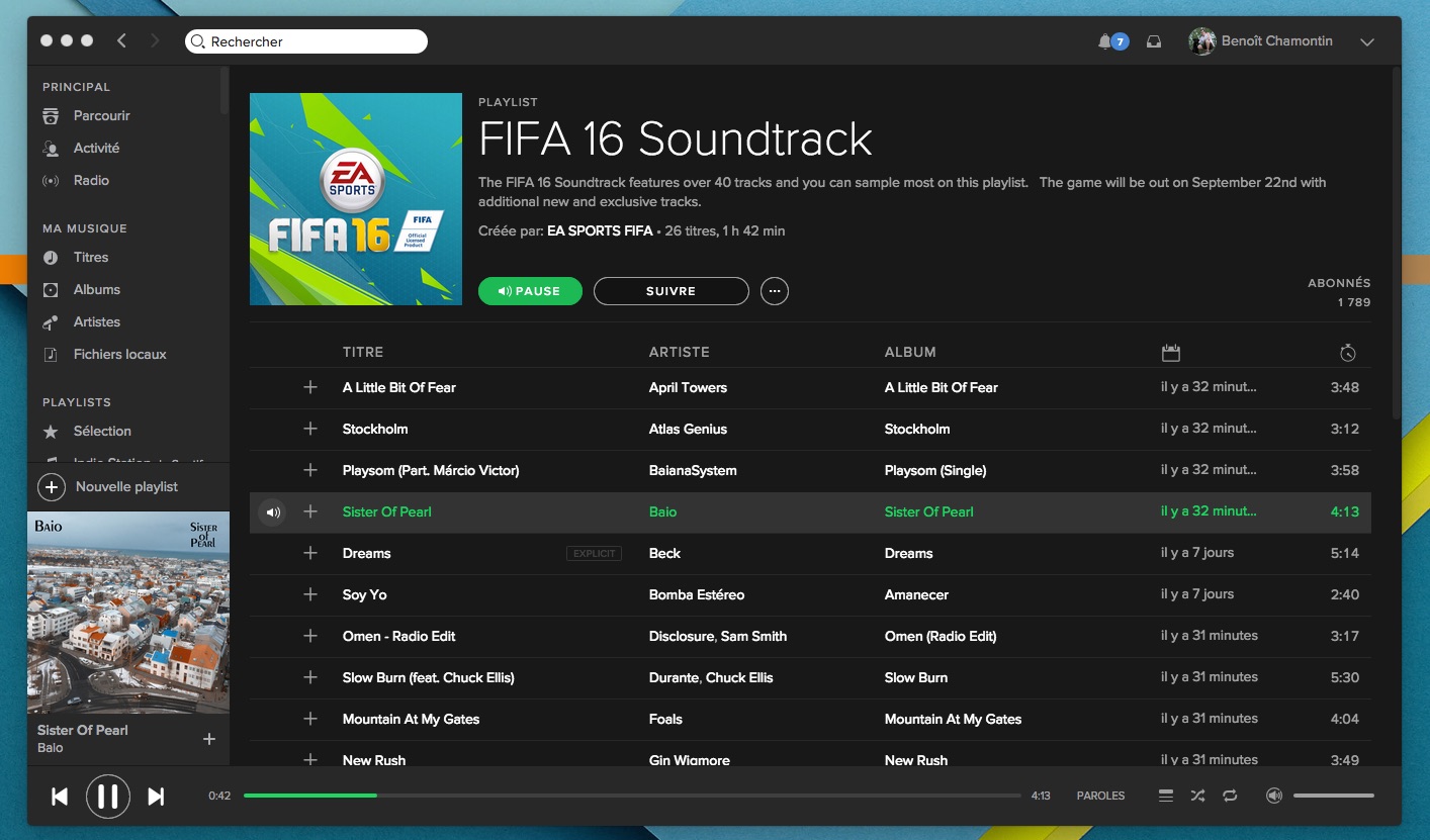 Spotify - Fifa 16 - Bande-Originale Son - EA Sports
