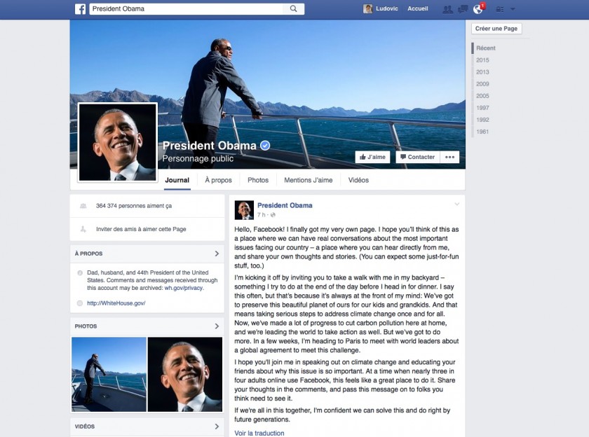Facebook Obama