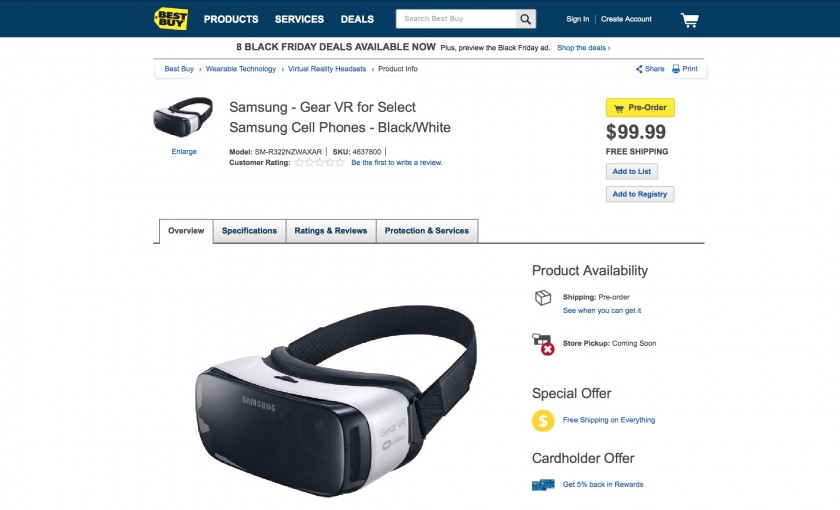 Gear VR Samsung Precommandes