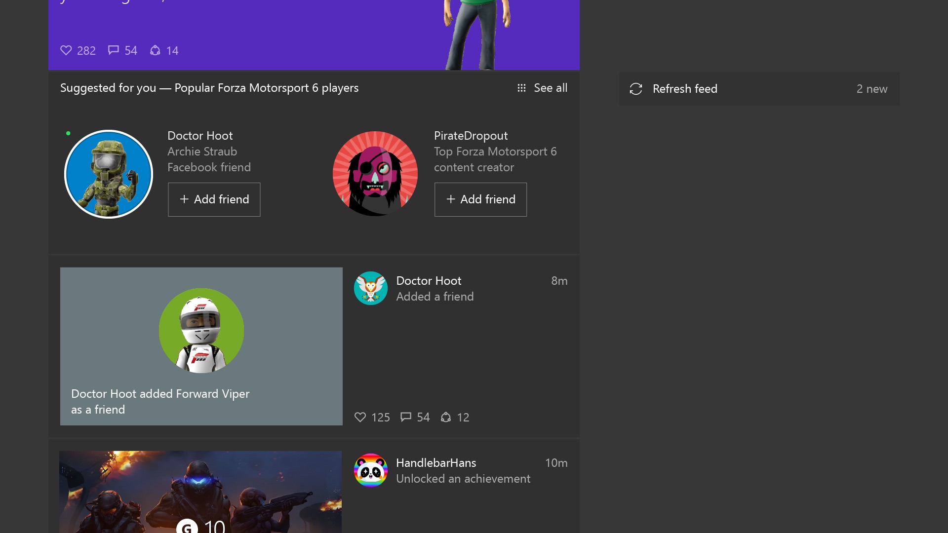 Updating Activity Feed - Community Suggestions - Xbox One