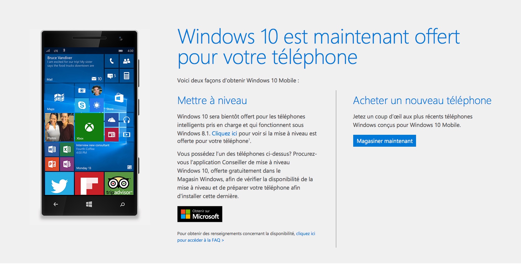 Mise a jour Windows 10 Mobile