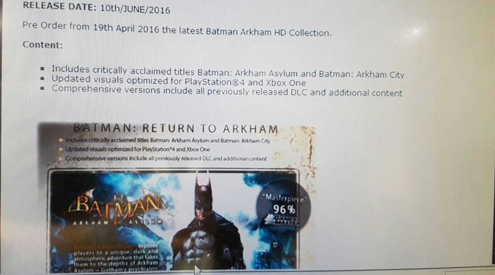 Batman Arkham HD Collection Rocksteady