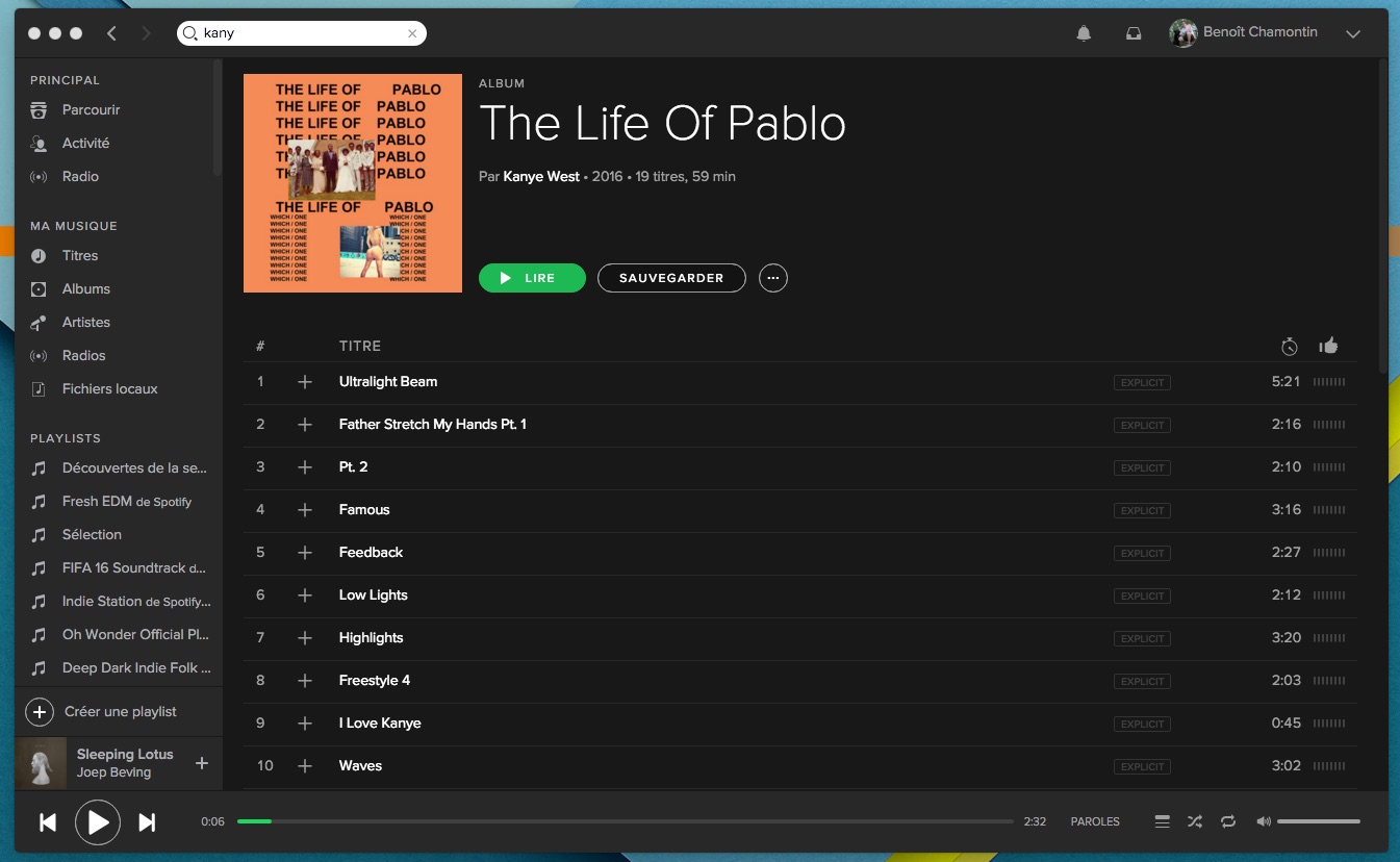 Spotify - The Life of Pablo - Kanye West